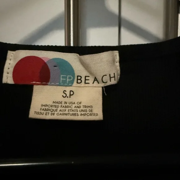 Free People Beach Daphne Square Neck Black Crop Top - Picture 4 of 7